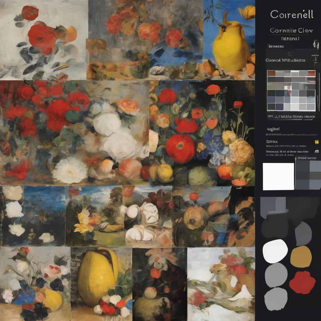 Αναφορά στην τέχνη και τη φύση με ζωγραφικά έργα σε ύφος εννοιολογικού ρεαλισμού.